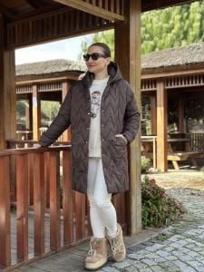 Beymen model kapitone mont kahve