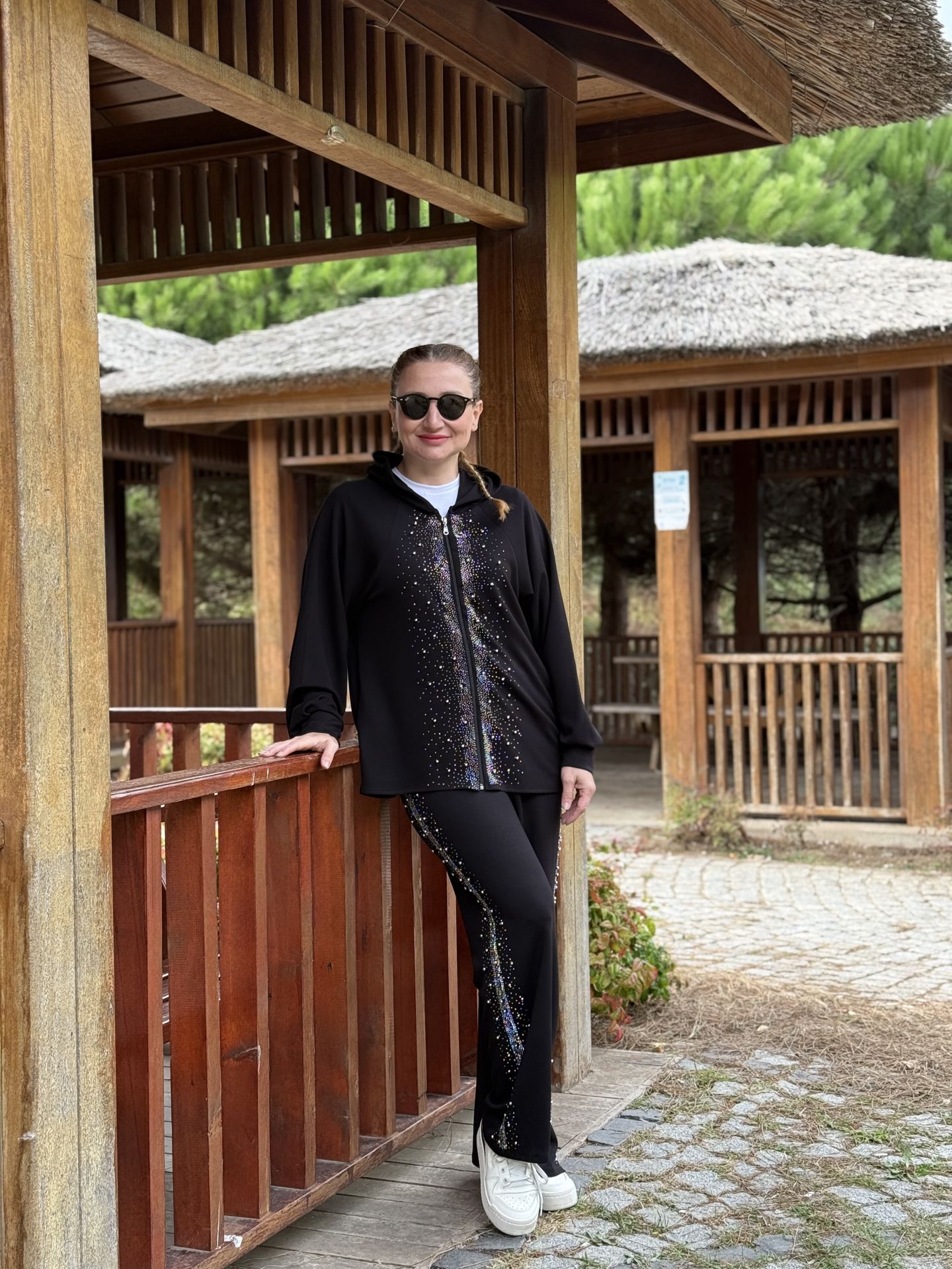 Taşlı tasarım Oysho takım Siyah