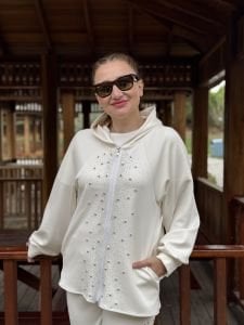 Taşlı tasarım Oysho takım Beyaz