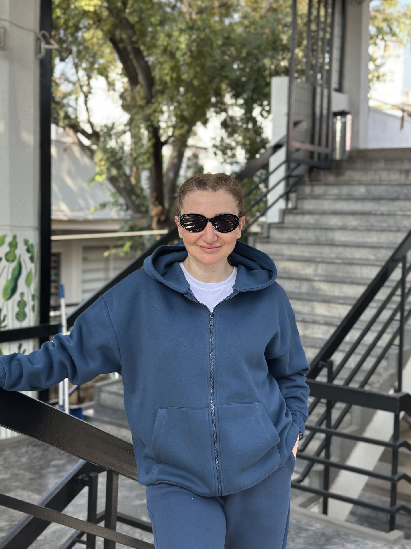 İndigo Unisex Fermuarlı Oversize ORJ eşofman Takım