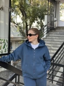 İndigo Unisex Fermuarlı Oversize ORJ eşofman Takım