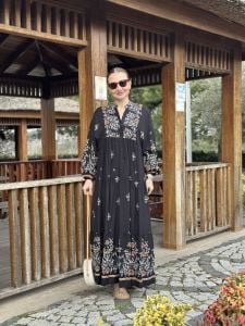 Yasmin Viskon katleya elbise siyah