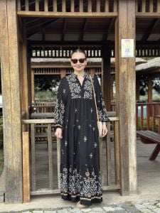 Yasmin Viskon katleya elbise siyah