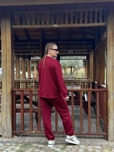 İncili tasarım Oysho takım Bordo