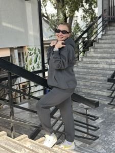 Antrasit Unisex Fermuarlı Oversize ORJ eşofman Takım