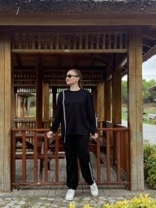 İncili tasarım Oysho takım siyah