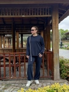 İncili tasarım Oysho takım Lacivert