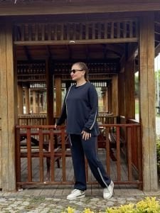 İncili tasarım Oysho takım Lacivert