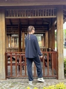 İncili tasarım Oysho takım Lacivert