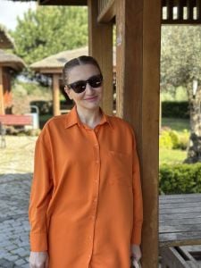 Pamuklu pantolonlu Takım turuncu