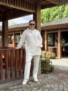 Pul işlemeli tasarım Oysho takım Beyaz