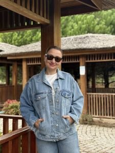 Orjinal BDG İŞLEMELİ Mavi kot ceket