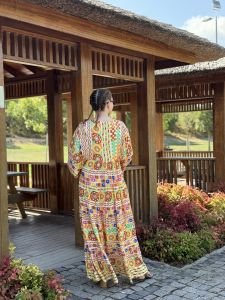 Gökkuşağı Viskon Seçil elbise