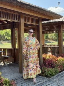 Gökkuşağı Viskon Seçil elbise