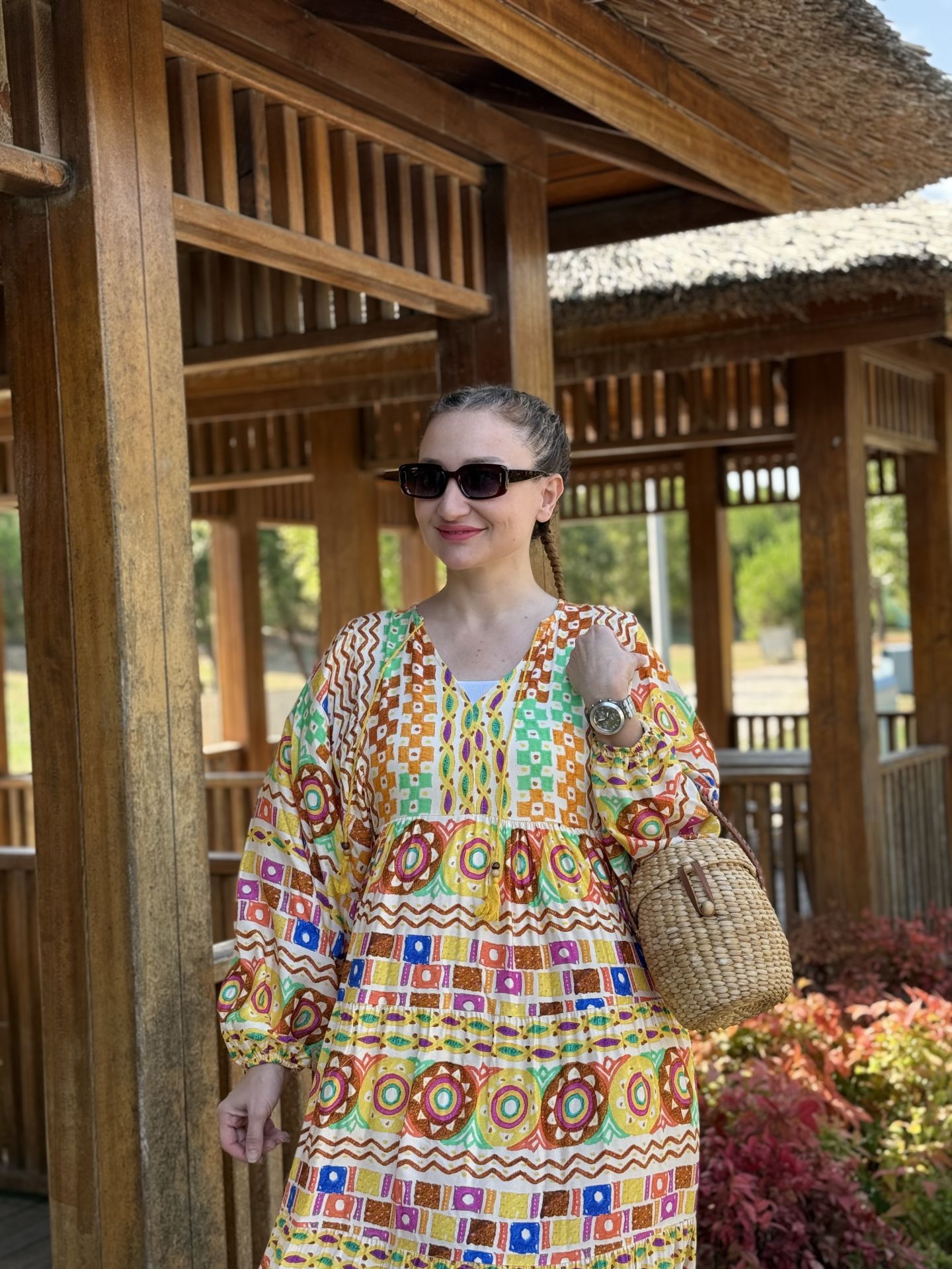 Gökkuşağı Viskon Seçil elbise