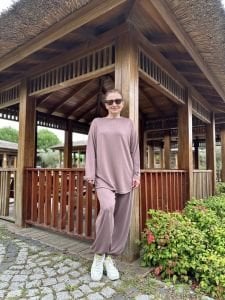 Paçası lastiklİ takım Vizon 4572