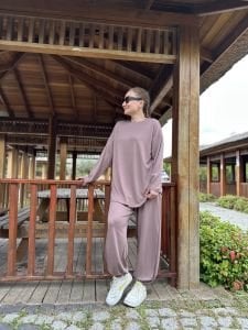 Paçası lastiklİ takım Vizon 4572