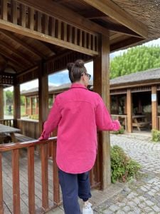 Orjinal Oversize Kot gömlek Pembe