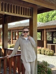 2263 Oysho takım fermuarlı taş