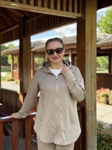 2263 Oysho takım fermuarlı taş