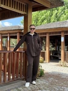 2263 Oysho takım fermuarlı Kahve
