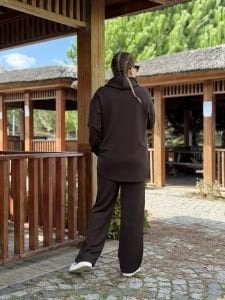 2263 Oysho takım fermuarlı Kahve