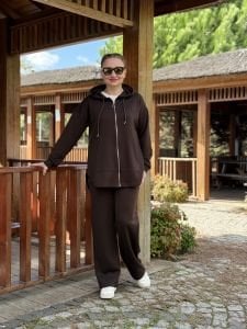 2263 Oysho takım fermuarlı Kahve