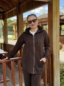 2263 Oysho takım fermuarlı Kahve