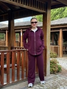 2263 Oysho takım fermuarlı Mürdüm