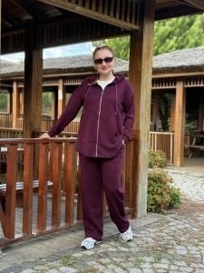 2263 Oysho takım fermuarlı Mürdüm