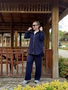 2263 Oysho takım fermuarlı Lacivert