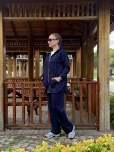 2263 Oysho takım fermuarlı Lacivert