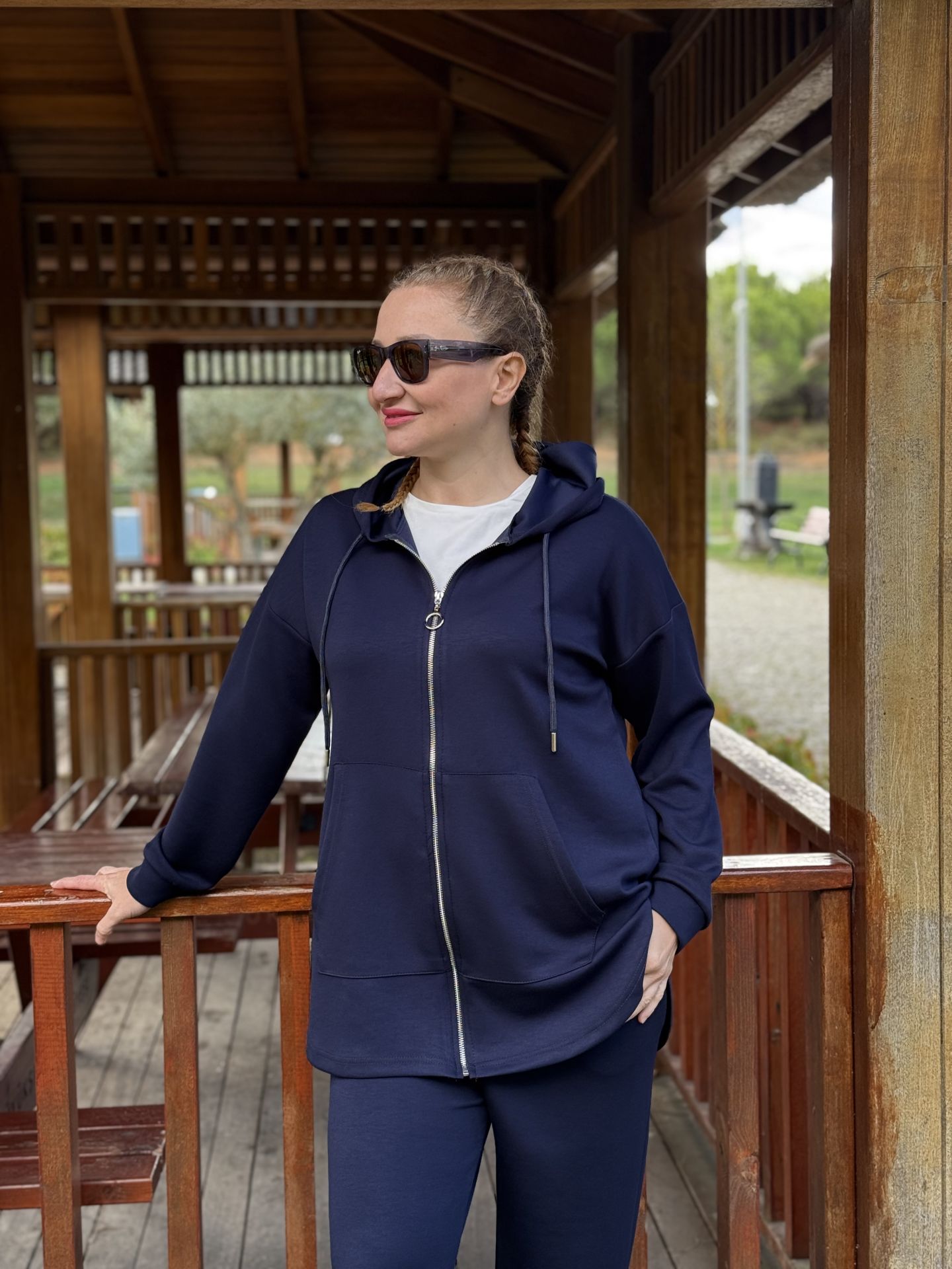 2263 Oysho takım fermuarlı Lacivert