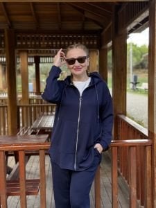 2263 Oysho takım fermuarlı Lacivert