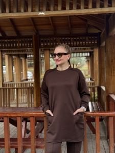 2258 Çift cepli Oysho takım Kahve