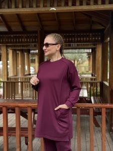 2258 Çift cepli Oysho takım mürdüm