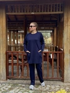 2258 Çift cepli Oysho takım Lacivert