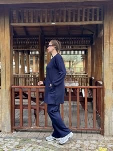 2258 Çift cepli Oysho takım Lacivert