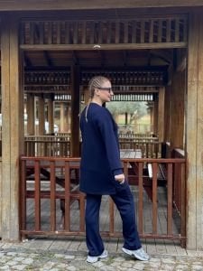 2258 Çift cepli Oysho takım Lacivert