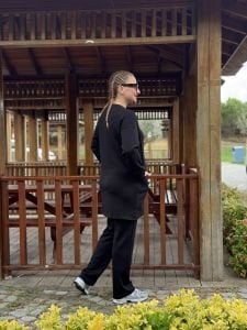 2258 Çift cepli Oysho takım Siyah