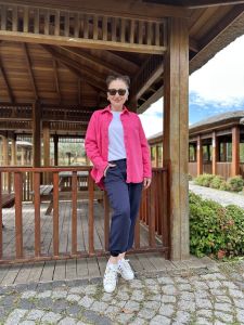 Orjinal Oversize Kot gömlek Pembe