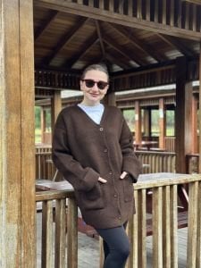 Kahve kalın hırka-ceket