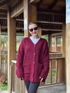 Zara model Bordo kalın hırka-ceket