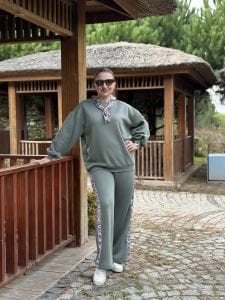 Yaka Fularlı Eşofman Takımı Çağla