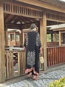Viskon oversize Hawai Takım Siyah