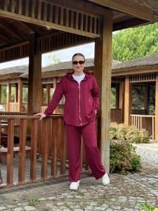 2263 Oysho takım fermuarlı Bordo