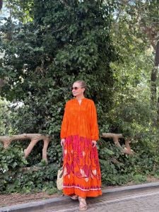 Dilara Viskon Katleya Elbise turuncu