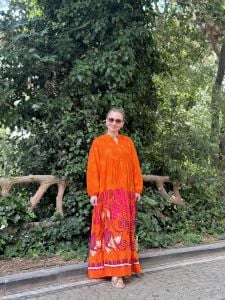 Dilara Viskon Katleya Elbise turuncu