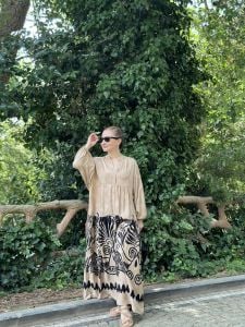 Dilara Viskon Katleya Elbise bej