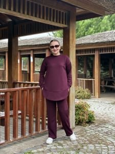 Ayışığı Oysho takım Mürdüm